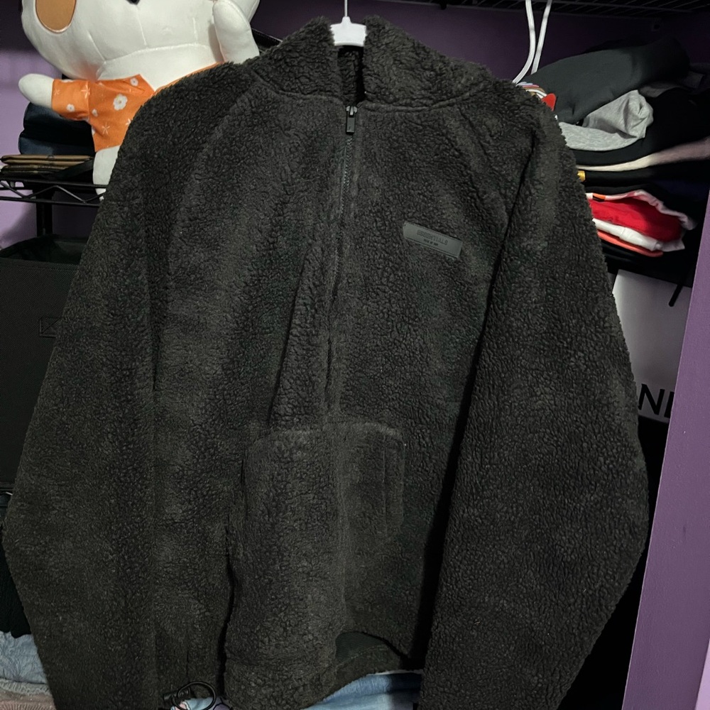Essentials fleece half zip up hoodie